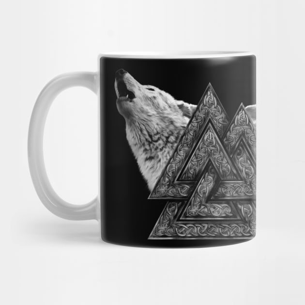 Valknut Symbol and Wolves by Nartissima